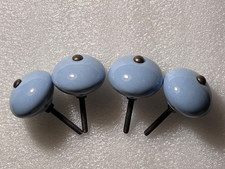 4 Light Blue, Ceramic Drawer/ Door Knobs.