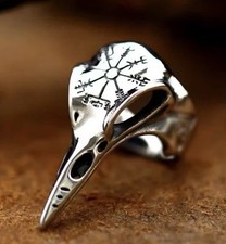 Vintage Punk Viking Raven Bird Beak Pointed Alloy Men's Adjustable Opening Ring