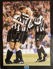 Newcastle United Triple SIGNED Poster - Rob Lee, Ruel Fox, Barry Venison Photo
