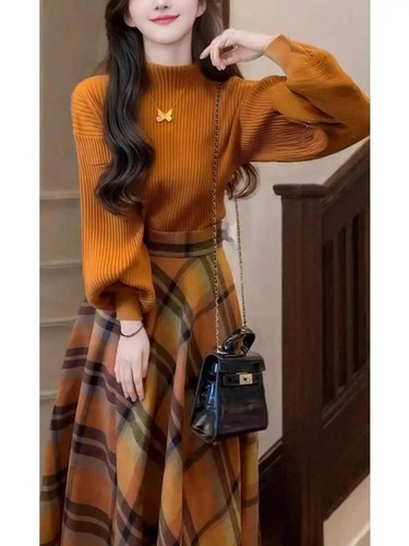 Retro knitted sweater skirt - retro,