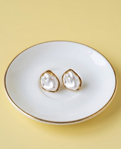 Baroque pearl stud earrings - baroque,