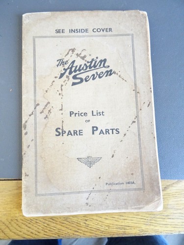 Austin seven price list - austin, for