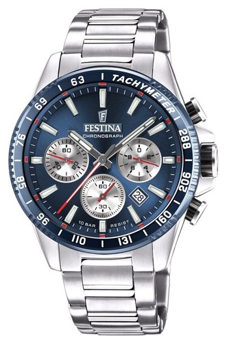 Festina chronograph blue dial - chronograph,