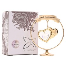 CRYSTOCRAFT 50TH GOLDEN WEDDING ANNIVERSARY KEEPSAKE ORNAMENT  Gift