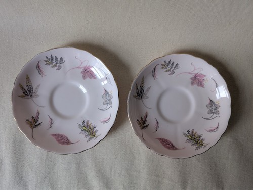 Vintage pink saucers - vintage, tuscan
