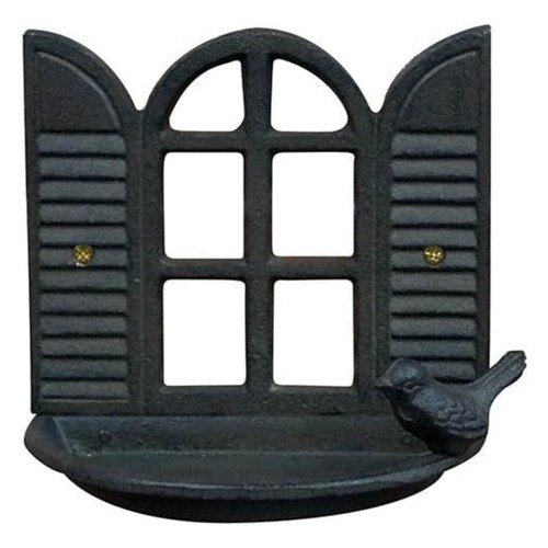 Cast iron brown window bird - brown,