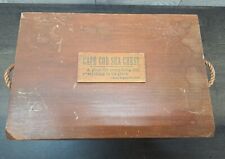 VTG Cape Cod Sea Chest Handmade Wooden Folk Art Storage Box Rope Handles 