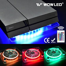 WOWLED USB RGB LED Cooler Cooling Fan Stand Remote Control for XBOX PS4 Laptop