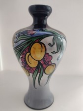 Leeds Pottery 19th Century Vase With Fruits Painted On It, Grapes,Plums 