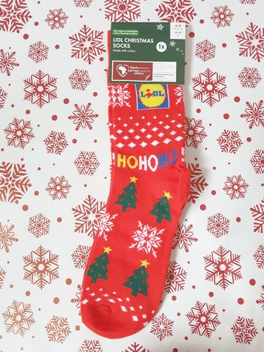 Lidl red christmas - christmas, socks