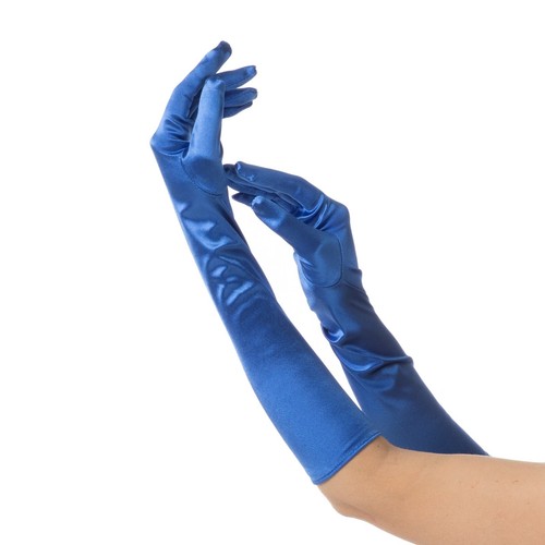 Blue long gloves - 1920s, opera