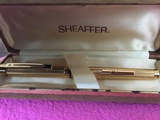 sheaffer 14k 585 gold plated nib fountain pen in box 