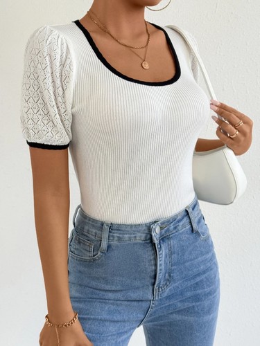 Womens square neck puff - puff, sleeve