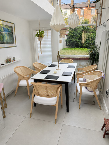 Set solid oak rattan - 8,