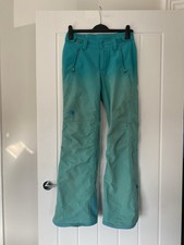 The North Face Blue Turquoise Ombre Waterproof Ski Snow Salopettes Trousers (S)
