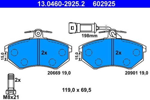Disc brake pad set - brake, fits