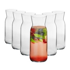 6x Glass Carafe Set Water Wine Juice Jug Pitcher Decanter 700ml