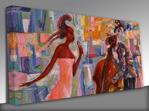 Jazz singer and band oil - singer,