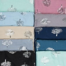 New Ladies Women's Rose Gold OR Silver Foiled Mulberry Tree Print Scarf