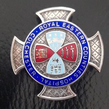  1969 "ROYAL EASTERN COUNTIES" Hospital Colchester Silver Hallmarked Pin Badge