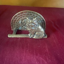 Fireside Cat Brass Matchbox