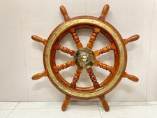 Wooden and Brass Boat Steering