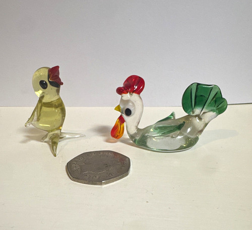 Vintage glass chicken figurine - vintage,