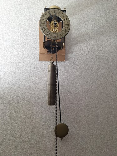 Vintage skeleton wall clock - skeleton,