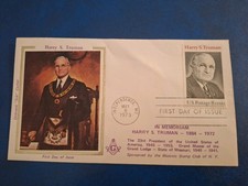 FDC American In Memoriam For Harry S. Trueman. Sponsored By Masonic Stamp Club