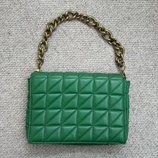 Zara Green Shoulder Bag Gold