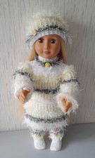 OUR GENERATION DOLL HAIR PLAITS WITHDRAW & EXTEND+NEW KNITTED SPARKLY OUTFIT