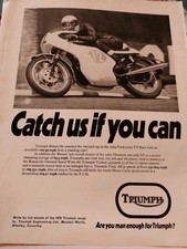 Sk165 Ephemera 1960s Advert triumph Motorcycles Catch Us If You Can