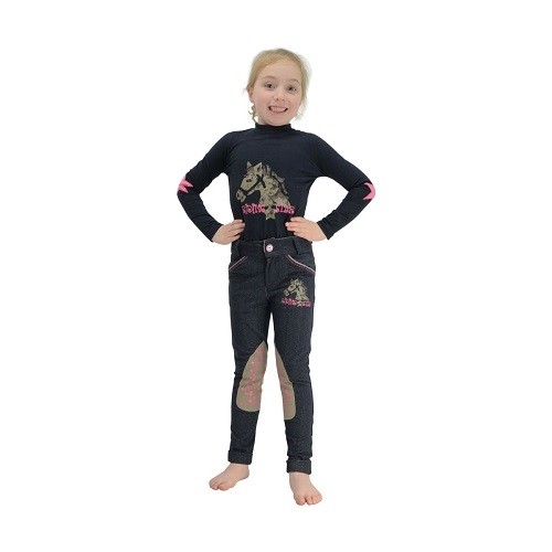 Riding star denim jodhpurs - star,