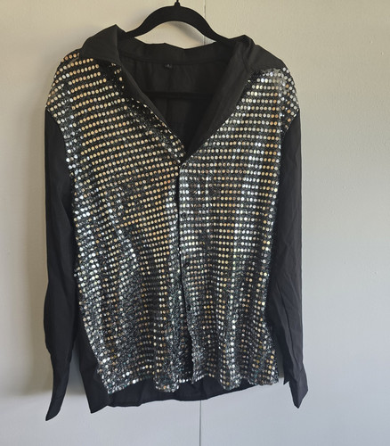 Solid black chiffon button - black,