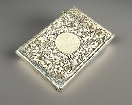 Silver calling card case - card,