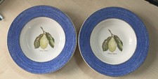 2 x Wedgwood Sarah's Garden Rimmed Soup/Pasta Bowls Citrus limon. 22.5cms VGC