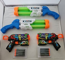 XSHOT Pair Dual Stream Water Blaster & Pair XSHOT Skins Flux Graffiti Foam Dart