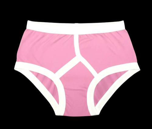 Men pink front briefs - y,