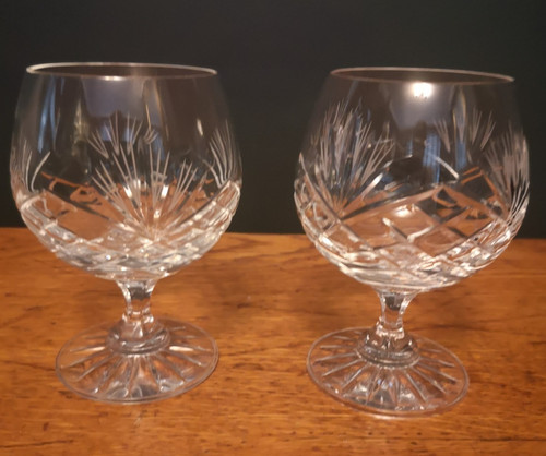 Pair crystal cognac - pair, of