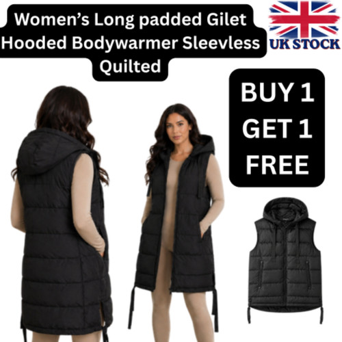 Women long padded gilet - women’s,