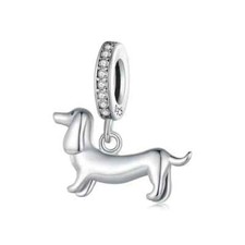 S925 sterling silver dachshund - silver,