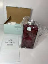 PARTYLITE Mulberry Colored Glass REED DIFFUSER BOTTLE rectangular Aromatherapy