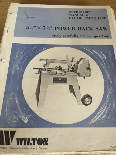 Wilton operators manual and - wilton, operators'