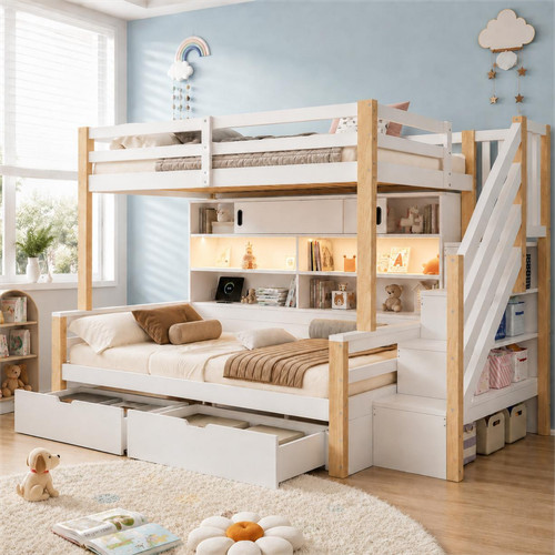 3ft wooden bunk bed - 3ft, single