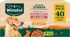 Sunday Dinner Mixed in Gravy Wet Dog Food Pouches 40x100g