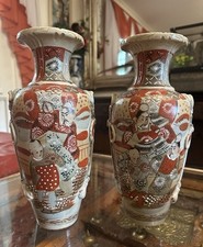 Pair Japan 19th century: immense Kyoto Satsuma vases circa 1880-1900