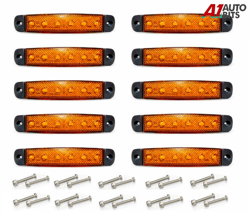 10x orange amber 12v 24v - orange, led