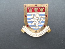 LBB044 GB  Hatfield  Vintage Lawn Bowls Association Enamel Badge