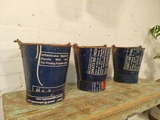 Reclaimed Recycled Hand Made Blue Oil Drum Metal Bucket Garden Planter Bin