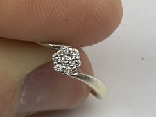 Hallmarked 9ct .375 DIA Size UK “N” White Gold Ship Worldwide